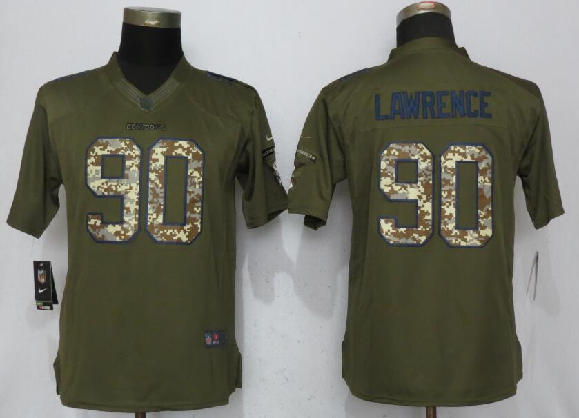 Women Dallas cowboys 90 Lawrence Green Nike Salute To Service Limited NFL Jerseys